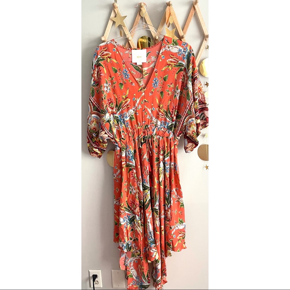 Anthropologie Maeve Silk Floral Midi Dress